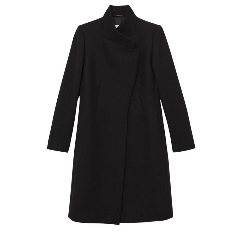 REISS Max Petite Wool-Blend Wrapover Mid-Length Coat